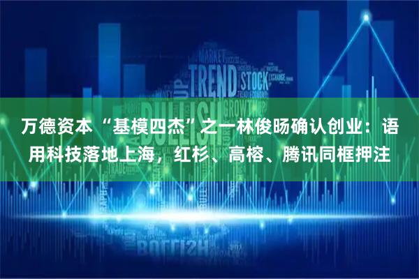 万德资本 “基模四杰”之一林俊旸确认创业：语用科技落地上海，红杉、高榕、腾讯同框押注