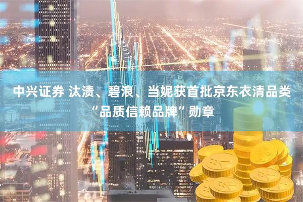 中兴证券 汰渍、碧浪、当妮获首批京东衣清品类“品质信赖品牌”勋章